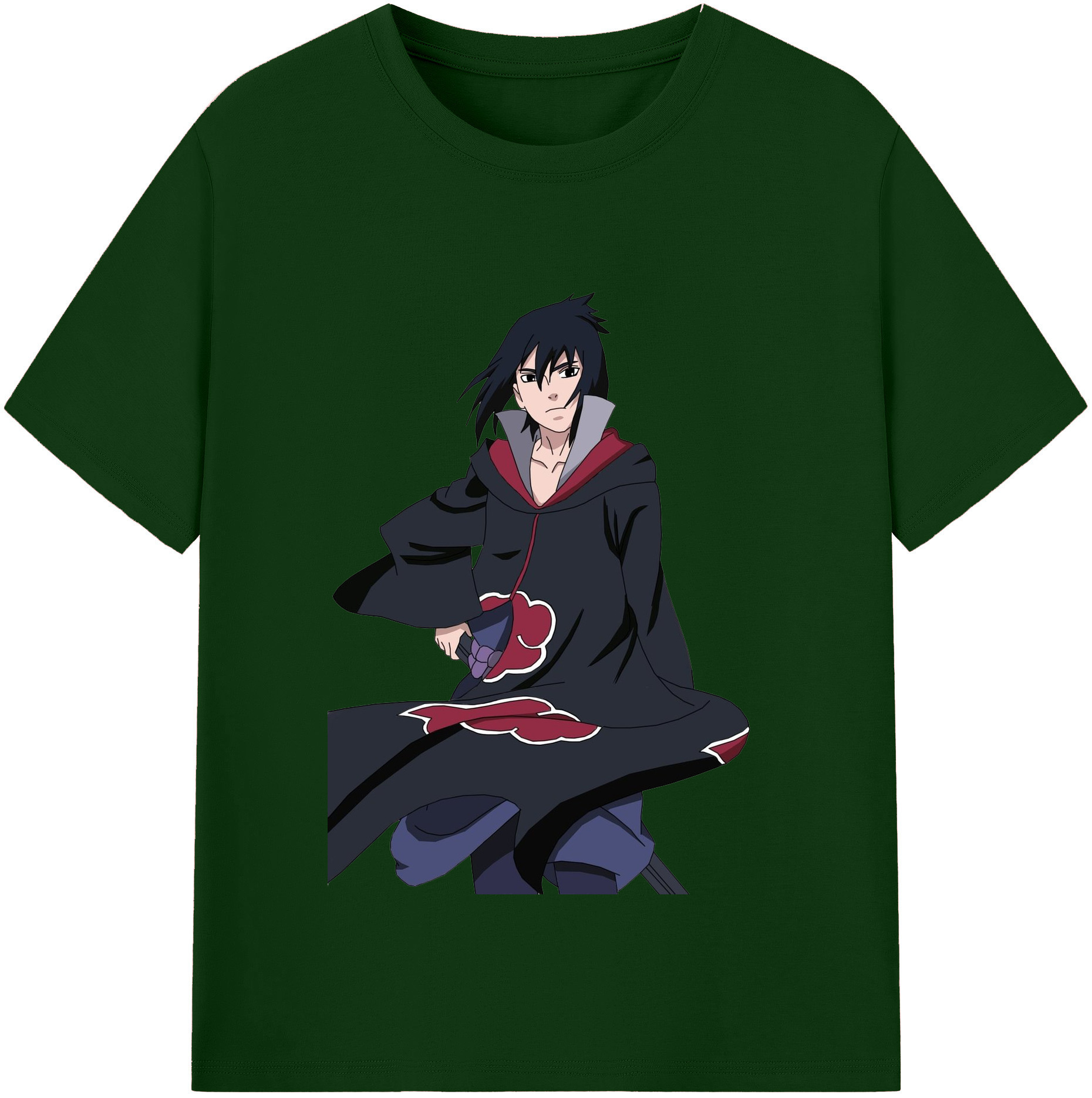 （画像用） NARUTO -ナルト- うちは サスケ Uchiha Sasuke 綿100％半袖Tシャツ（フロントプリント）